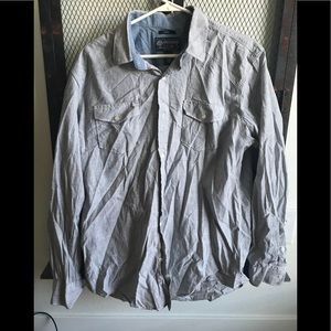 Men's silver button down shirt